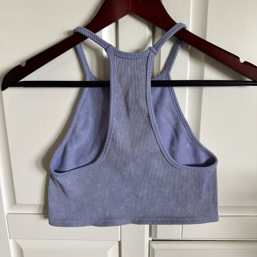 Blue Ribbed Women's Top - Picture 3 of 3